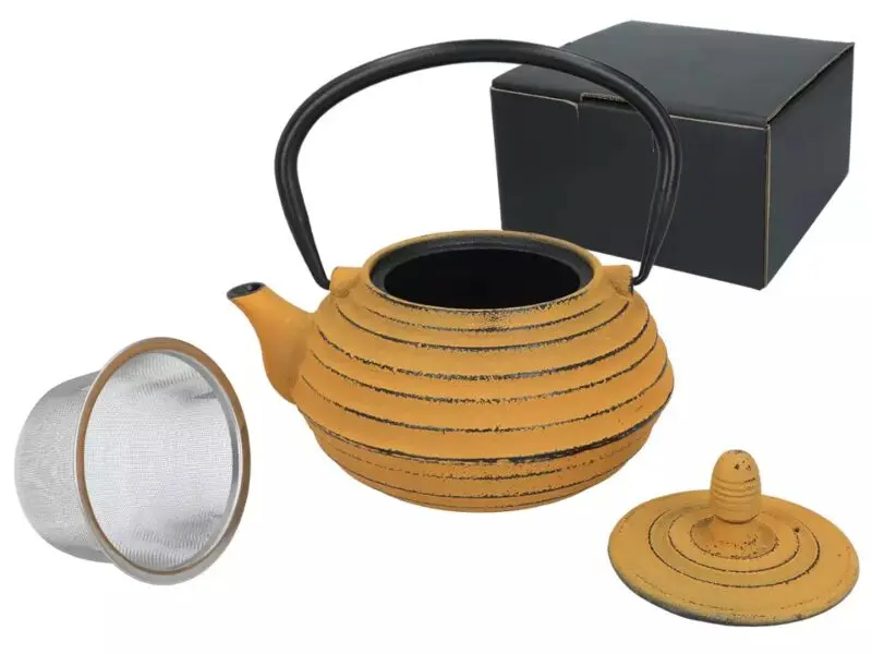 Żeliwny czajnik do parzenia ziół z metalowym sitkiem - 700 ml - obrazek 2