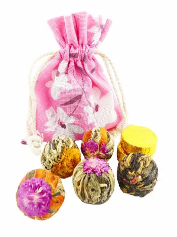 Herbata Kwitnąca 5 sztuk + 2 sztuki prasowanej w lnianym woreczku - różne wzory - obrazek 5