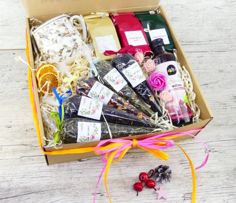 Kosz prezentowy Kawowo-Herbaciany - obrazek 3