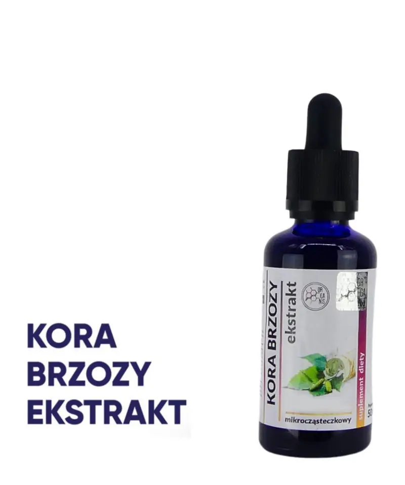 Kora brzozy ekstrakt wyciąg mikrocząsteczkowy krople KORA BRZOZY WYCIĄG Mikrocząsteczkowy 50ml krople ekstrakt - obrazek 1
