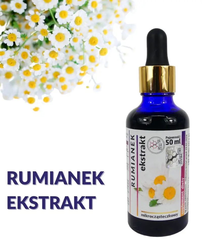 Rumianek - tło RUMIANEK WYCIĄG Mikrocząsteczkowy 50ml płynny krople ekstrakt - obrazek 1