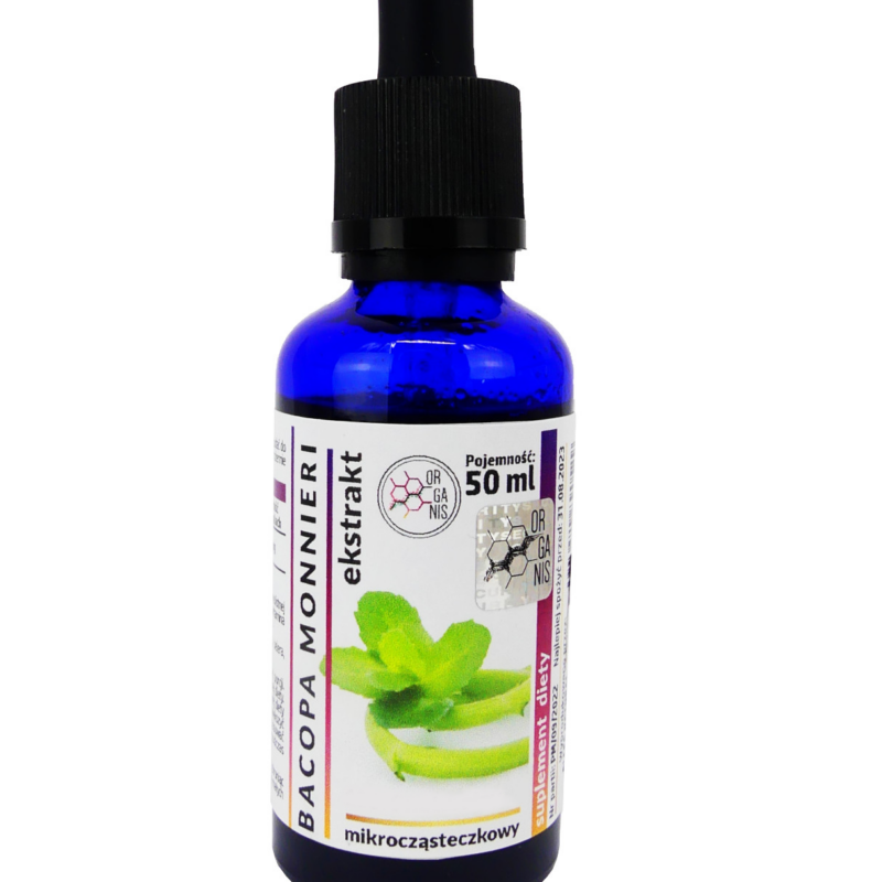 BACOPA MONNIERI Wyciąg Mikrocząsteczkowy 50ml krople ekstrakt brahmi
