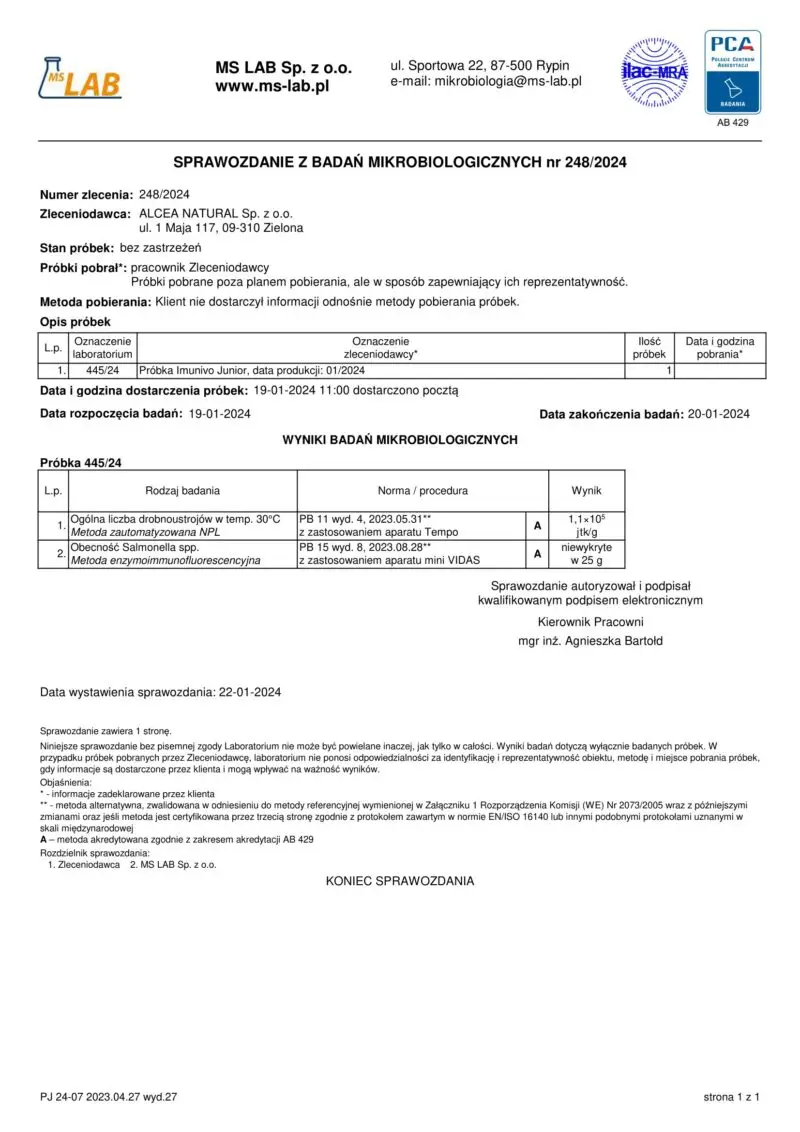 IMMUNIVO JUNIOR| ODPORNOŚĆ WYCIĄG 50ml płynny krople - obrazek 2