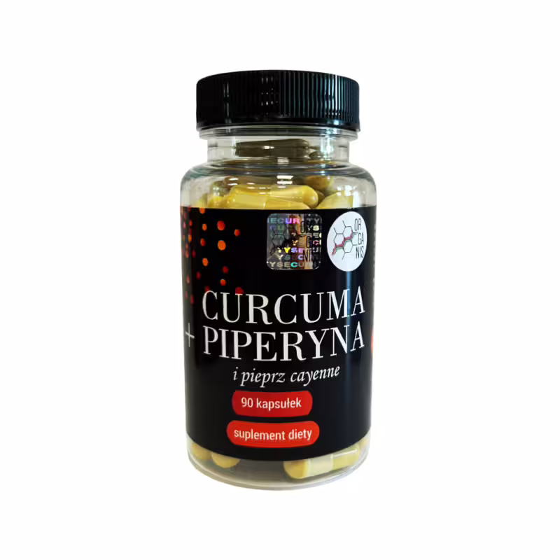 CURCUMA + PIPERYNA i pieprz cayenne - 390 mg - 90 kapsułek