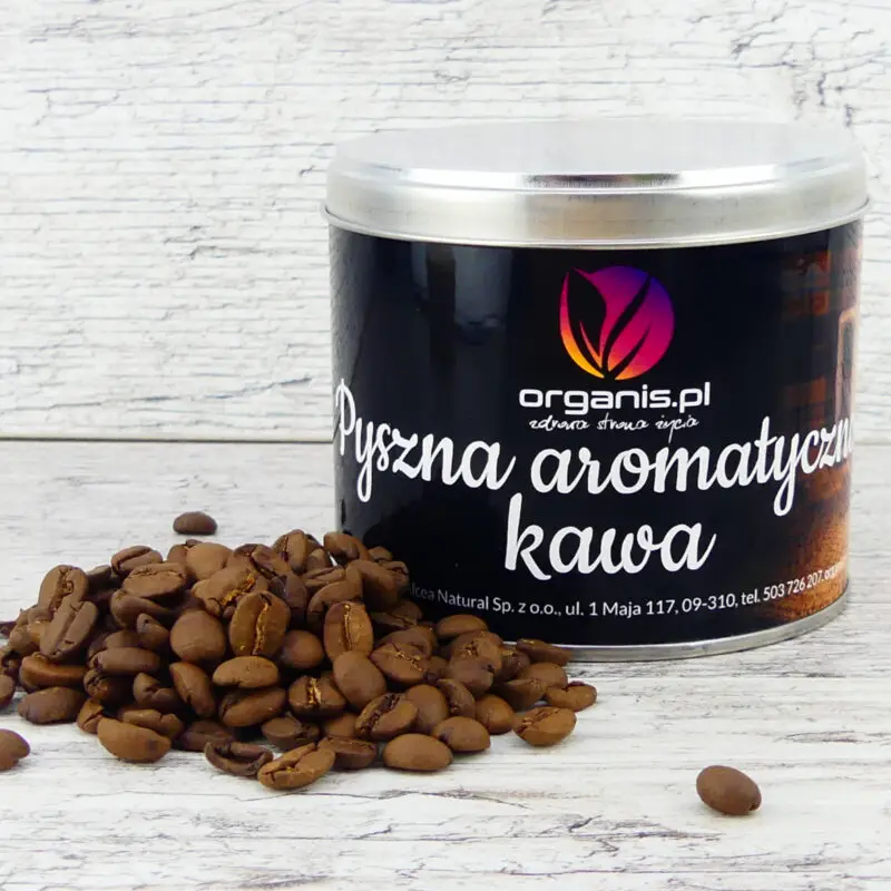 KAWA W ZIARNIACH aromatyzowana w Eleganckiej Puszce 150 gram