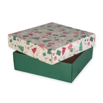 Kartonowe pudełko na prezent z wzorzystym wieczkiem - obrazek 4