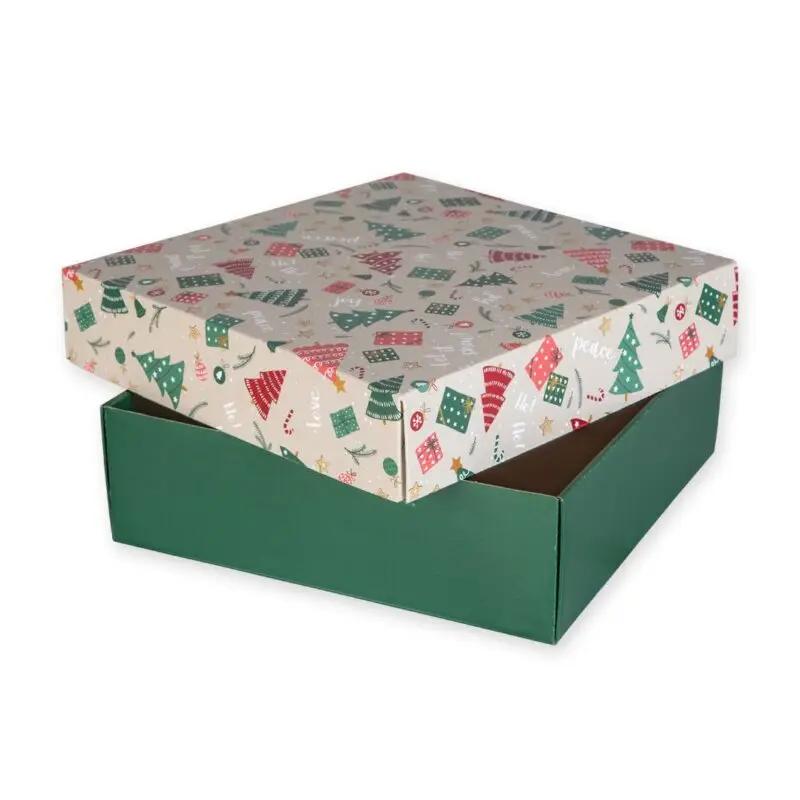 Kartonowe pudełko na prezent z wzorzystym wieczkiem - obrazek 4